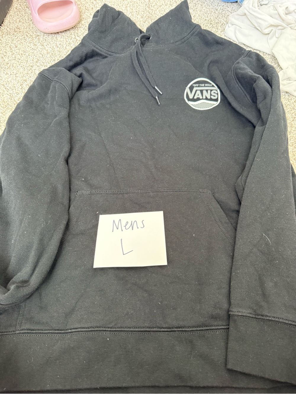Vans Black Pullover Hoodie with White Logo